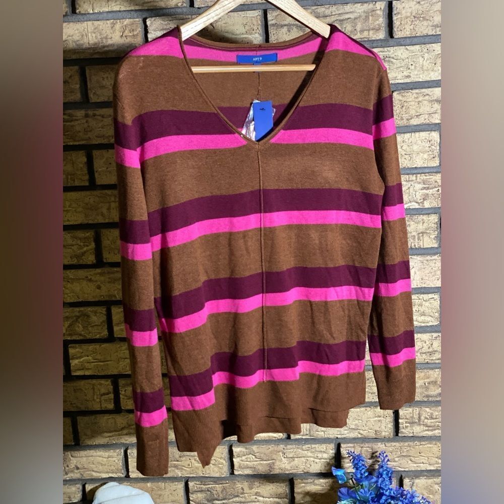Apt.9 purple and brown sweater NWT